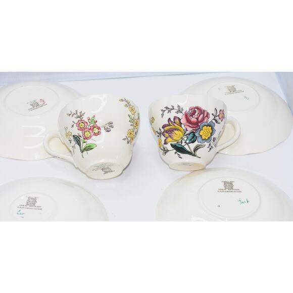 Copeland Spode Gainsborough Marlborough Tea Cup and Saucer Plates - 6pc set - Picture 11 of 15